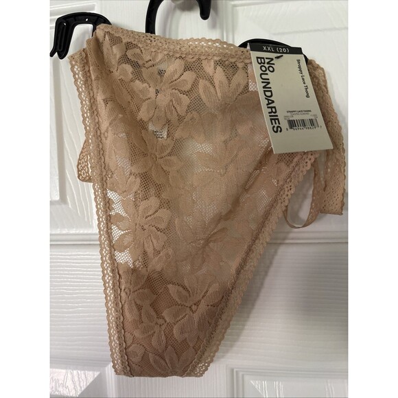 No Boundries Women’s Strappy Lace Thong SZ XXL (20) Tan NWT - Picture 1 of 3